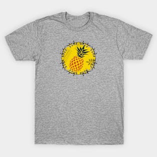 Pineapple Christmas Wreath - Tropical Holiday T-Shirt